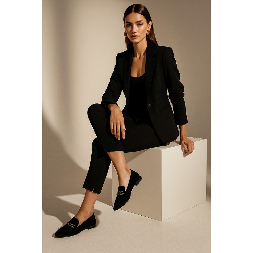 Women's black shoes Bellum (Poland) model 5079