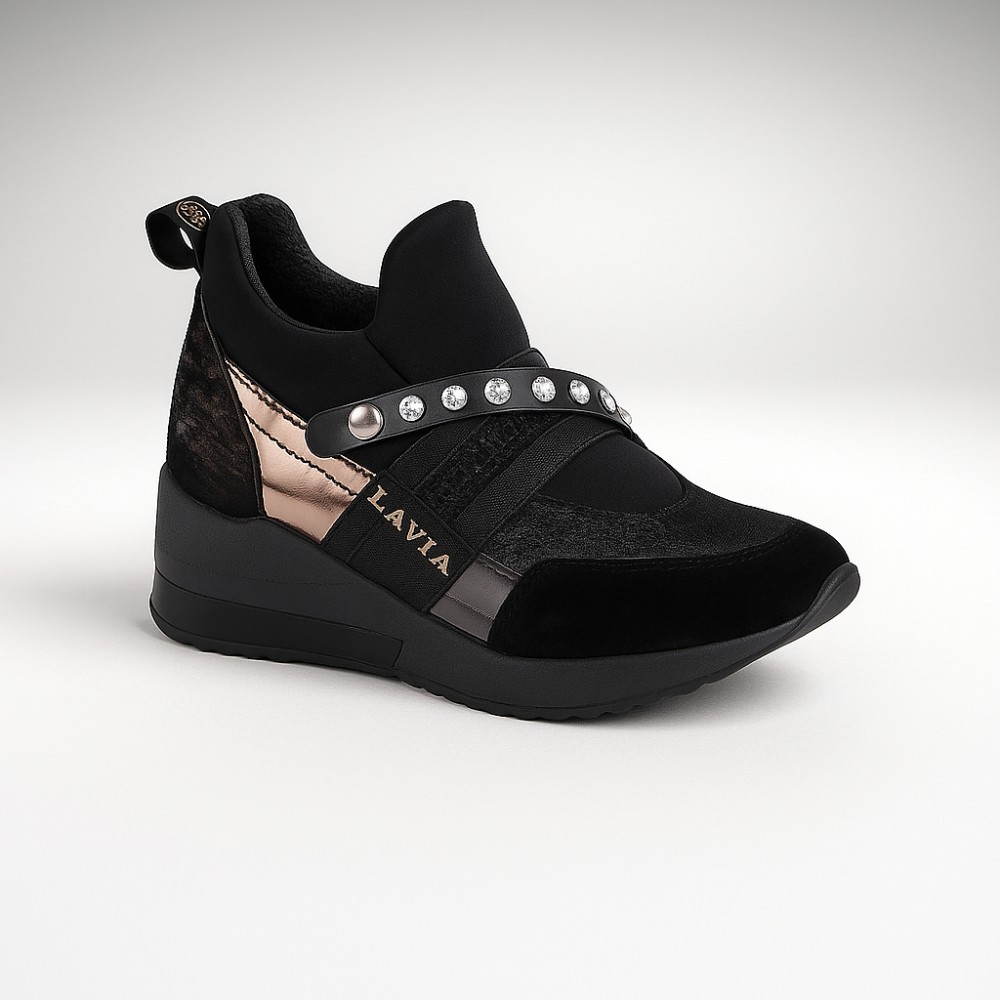 Women’s Black Sneakers La Via pn0-91013-1999-0093-13 5086 Genuine Leather