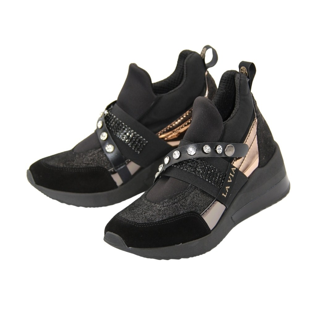 Women’s Black Sneakers La Via pn0-91013-1999-0093-13 5086 Genuine Leather