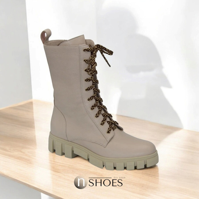 Women's beige ankle boots demi-season Best but (Poland) model 5090