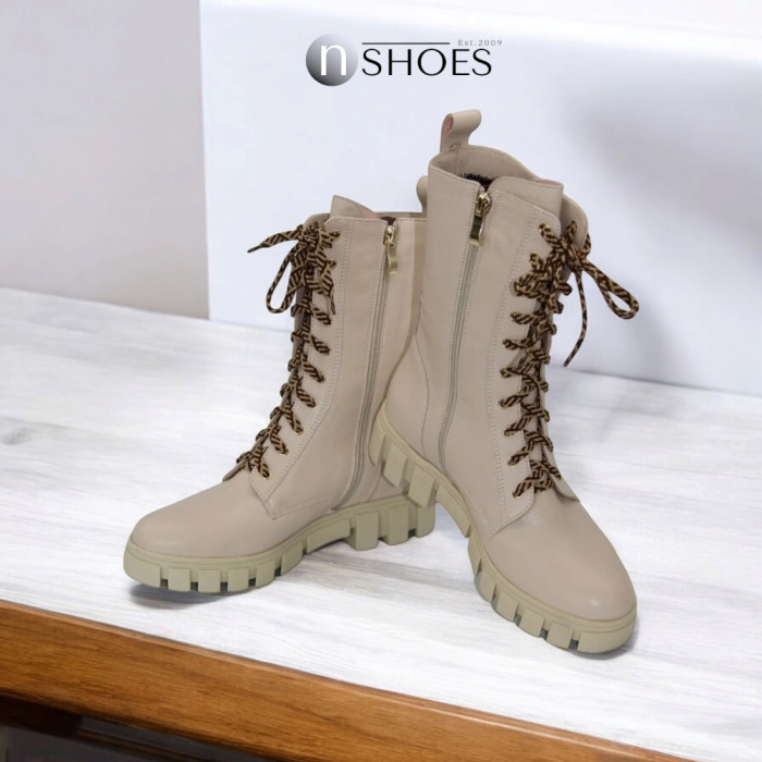 Women's beige ankle boots demi-season Best but (Poland) model 5090