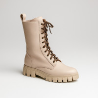 Best but 2772-mariia 5090 discount women's beige leather half boots from the Polish brand