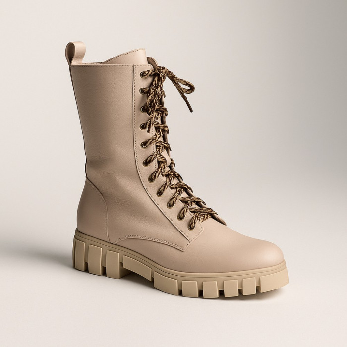 Women's beige ankle boots demi-season Best but (Poland) model 5090