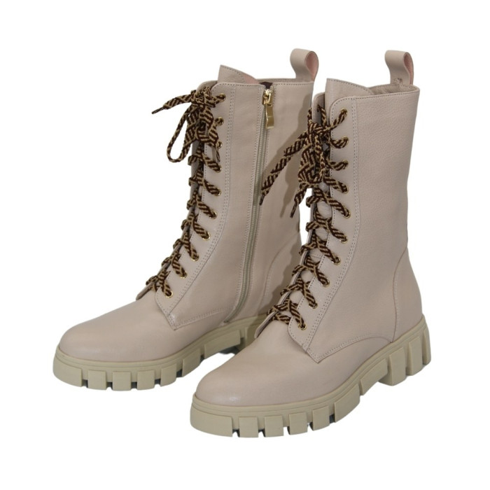 Women's beige ankle boots demi-season Best but (Poland) model 5090