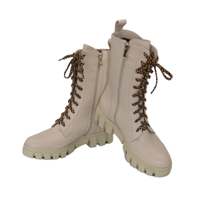 Women's beige ankle boots demi-season Best but (Poland) model 5090