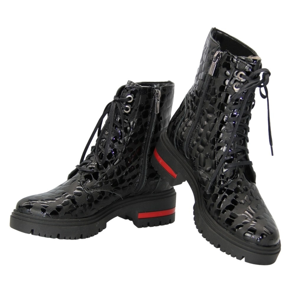 Женские черные ботинки зимние Steizer (Польша) модель 5092