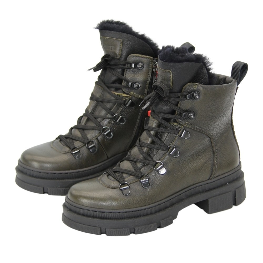 Жіночі зелені черевики зимові Simen (Польща) модель 5093