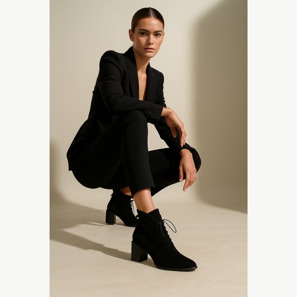 Жіночі чорні черевики Bellum b-1305-filc 5096