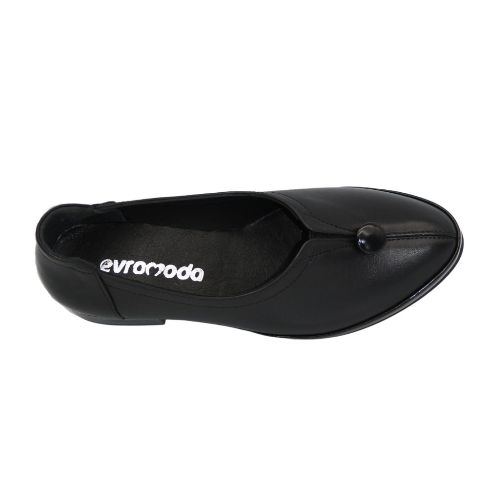 Women's black shoes loafers Evromoda (Turkey) model 5098