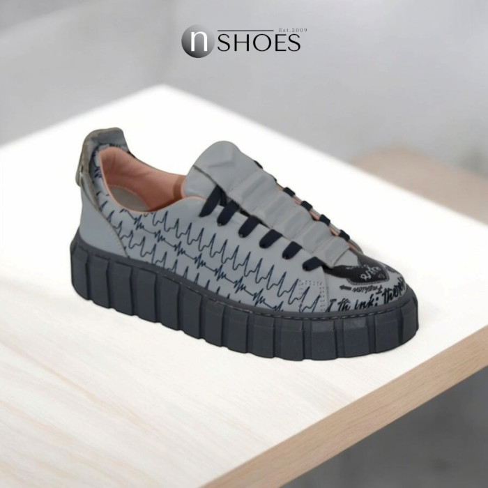 Женские серые кроссовки Evromoda (Турция) модель 5099