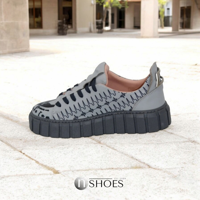 Женские серые кроссовки Evromoda (Турция) модель 5099