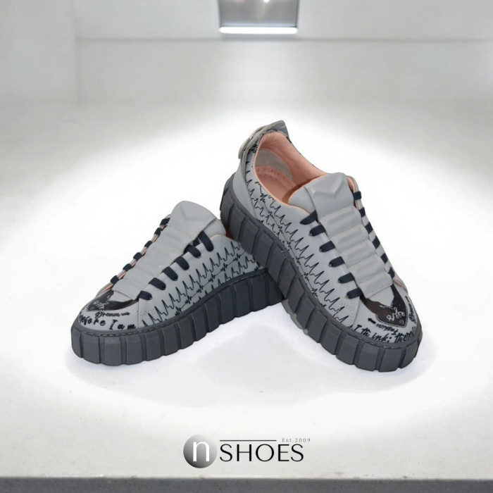 Женские серые кроссовки Evromoda (Турция) модель 5099