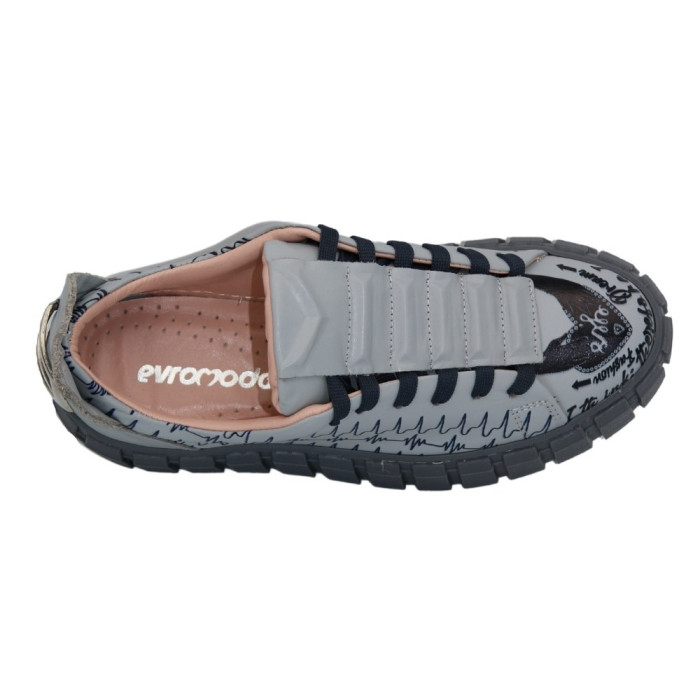 Женские серые кроссовки Evromoda (Турция) модель 5099