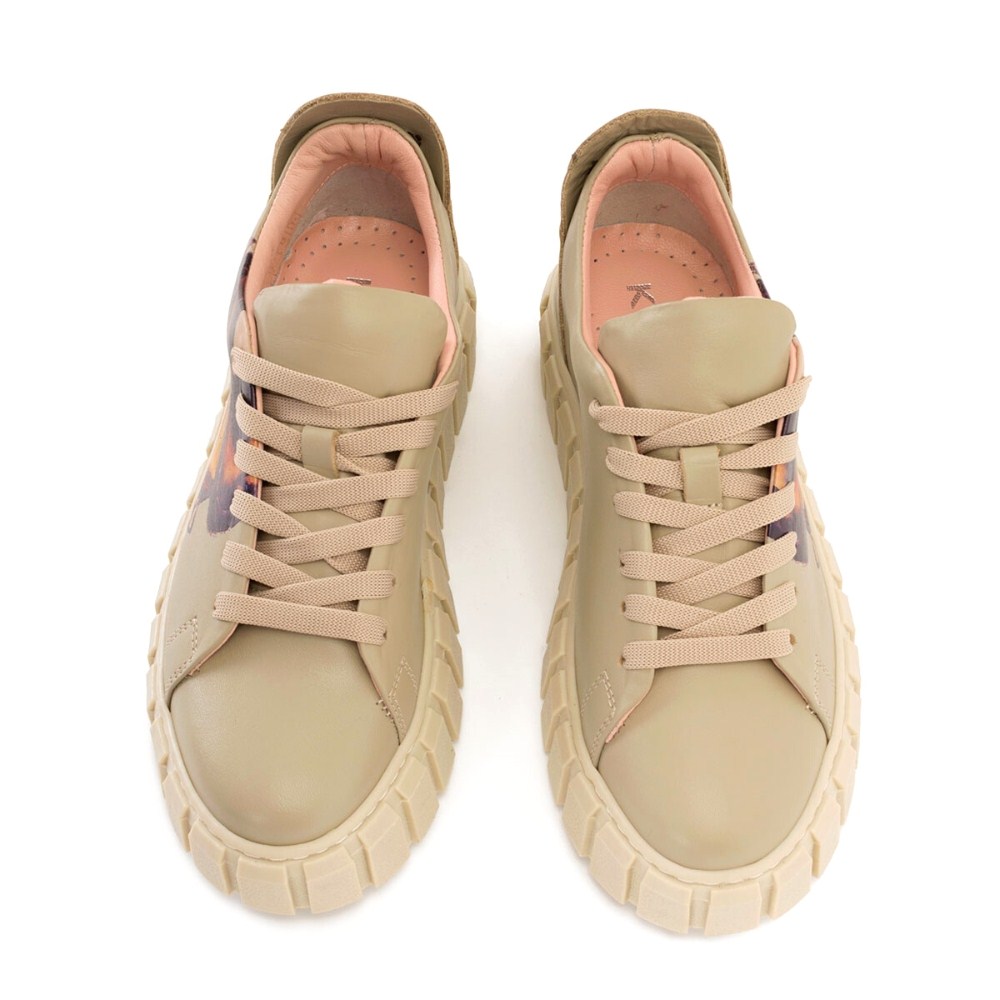 Women's beige sneakers Evromoda (Turkey) model 5100