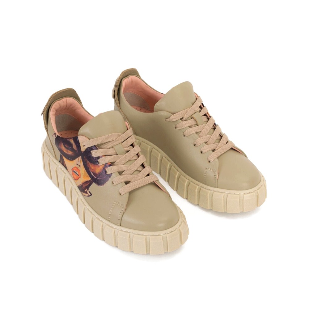 Women's beige sneakers Evromoda (Turkey) model 5100