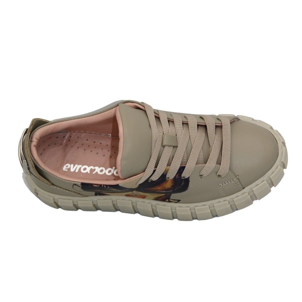 Women's beige sneakers Evromoda (Turkey) model 5100
