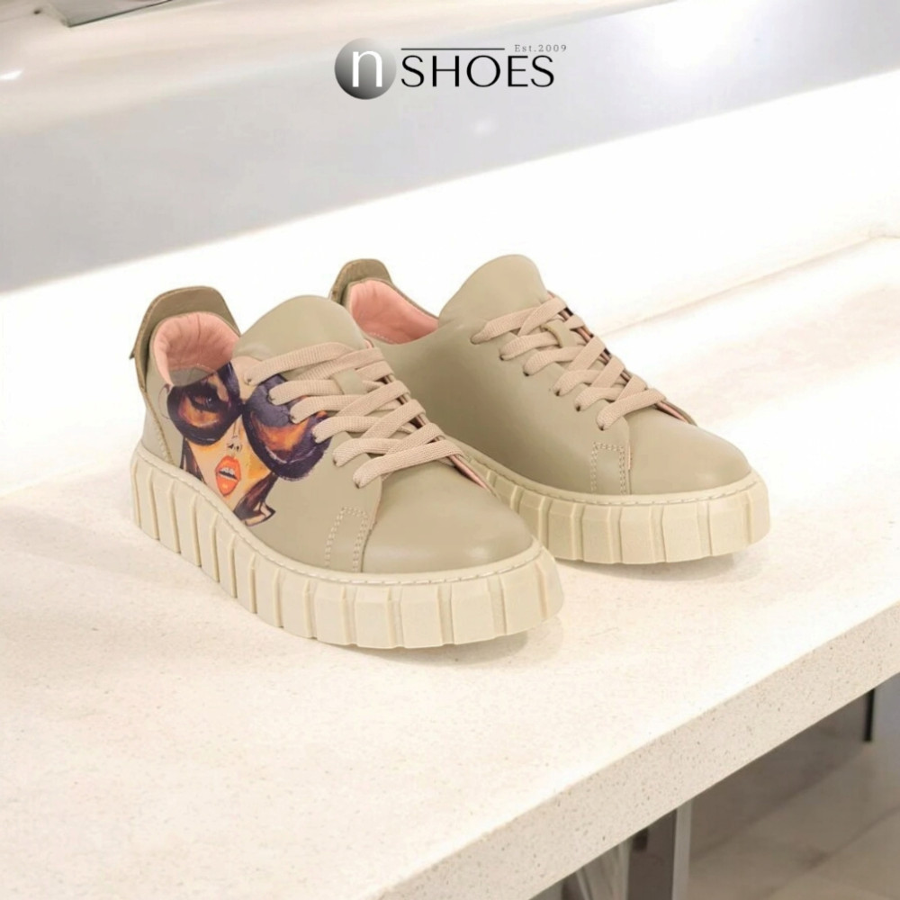 Women's beige sneakers Evromoda (Turkey) model 5100