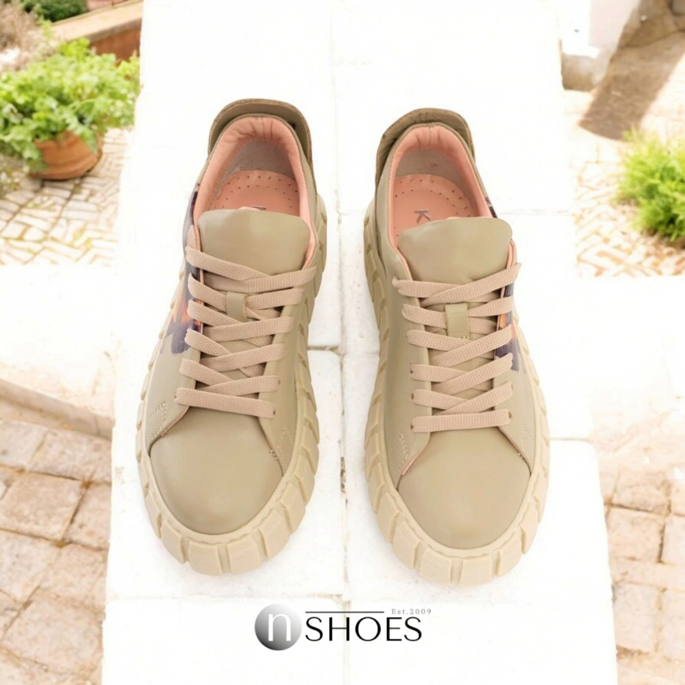 Women's beige sneakers Evromoda (Turkey) model 5100