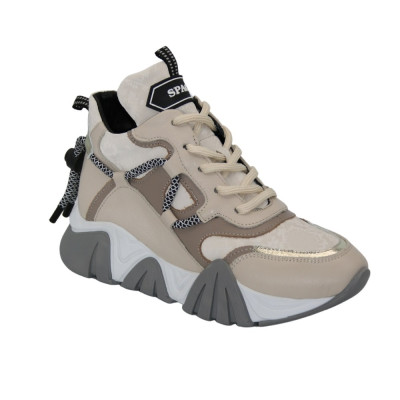 Женские бежевые кроссовки Evromoda Турция арт 622-7566-sa 5102
