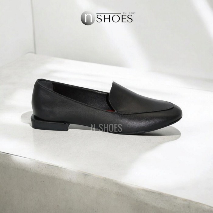 Женские черные туфли лоферы Evromoda (Турция) модель 5104