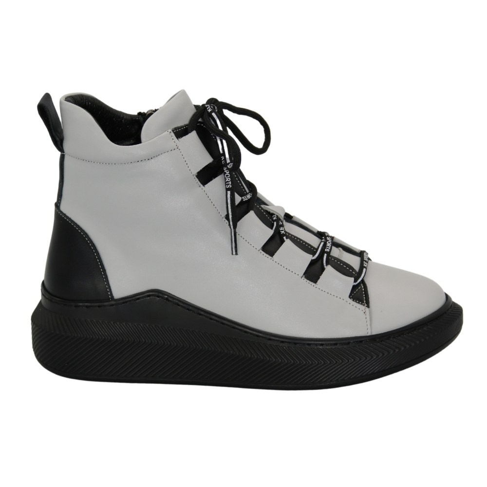 Жіночі сірі черевики демісезонні Evromoda (Туреччина) модель 5105