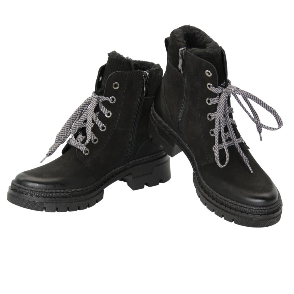 Жіночі чорні черевики зимові Contes (Польща) модель 5107