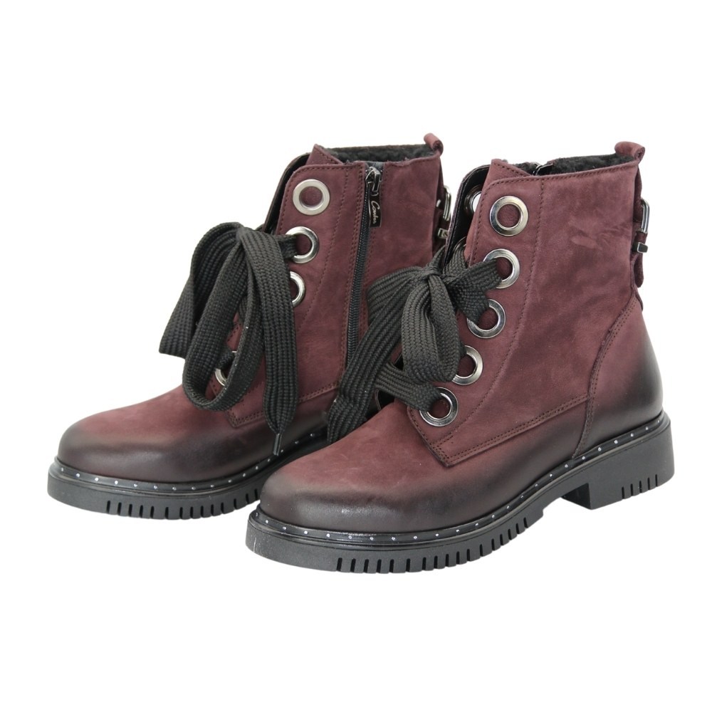 Жіночі червоні черевики зимові Contes (Польща) модель 5108