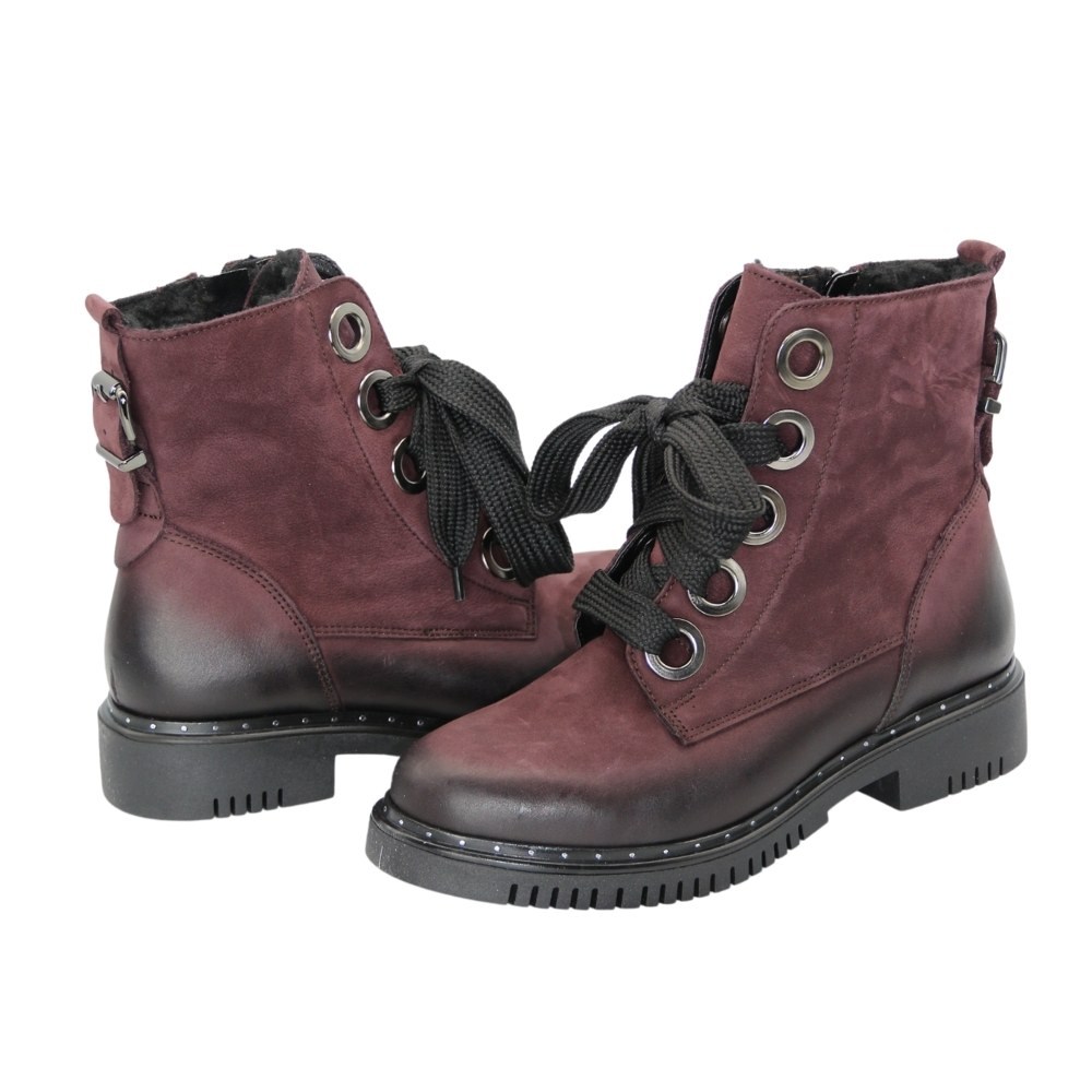 Жіночі червоні черевики зимові Contes (Польща) модель 5108