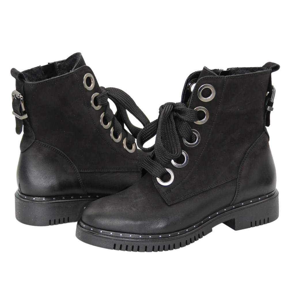 Жіночі чорні черевики зимові Contes (Польща) модель 5109