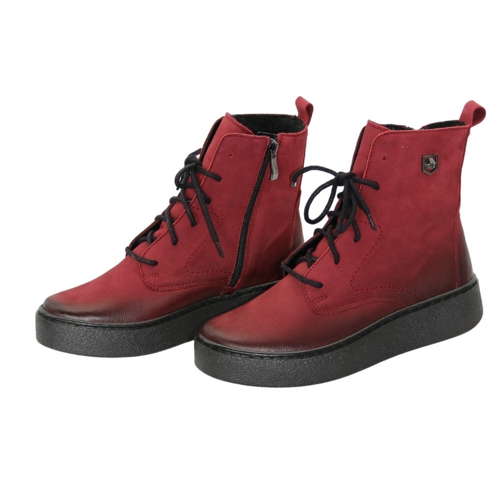 Жіночі червоні черевики зимові Contes (Польща) модель 5110