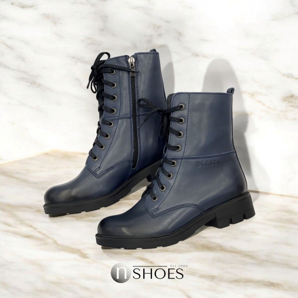 Жіночі сині черевики Lesta (Польща) модель 5119