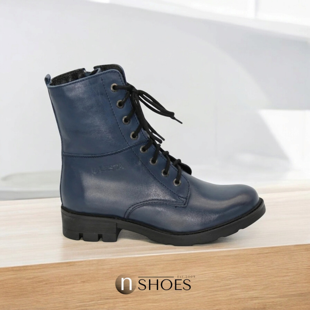 Жіночі сині черевики Lesta (Польща) модель 5119
