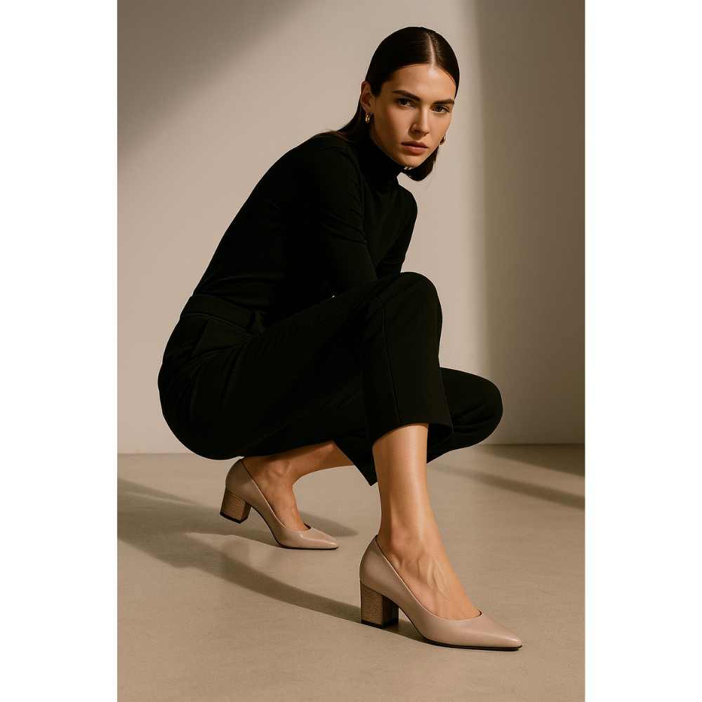 Жіночі бежеві туфлі Kaniowski (Польща) модель 5122