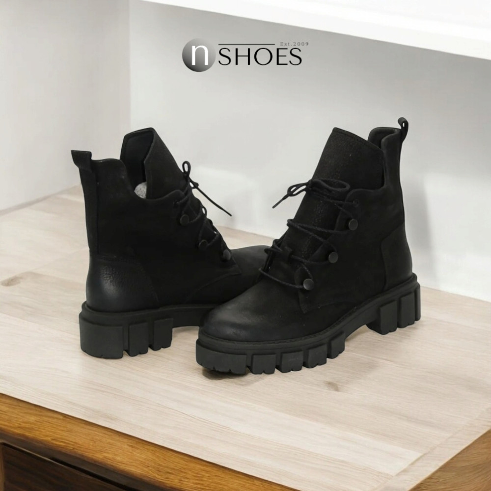 Women's black boots at demi-season Steizer (Poland) model 5124