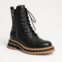 Women's black leather boots Evromoda Türkiye 010-947-sa 5127 with a discount made of genuine leather from a Turkish manufacturer