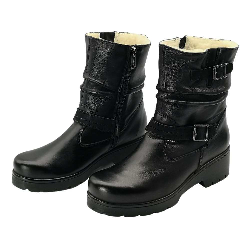 Женские черные ботинки зимние Axel (Польша) модель 5130