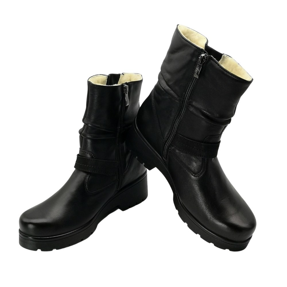Женские черные ботинки зимние Axel (Польша) модель 5130