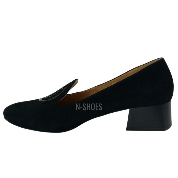 Women's black loafers Marсo (Poland) Natural suede, model 5132