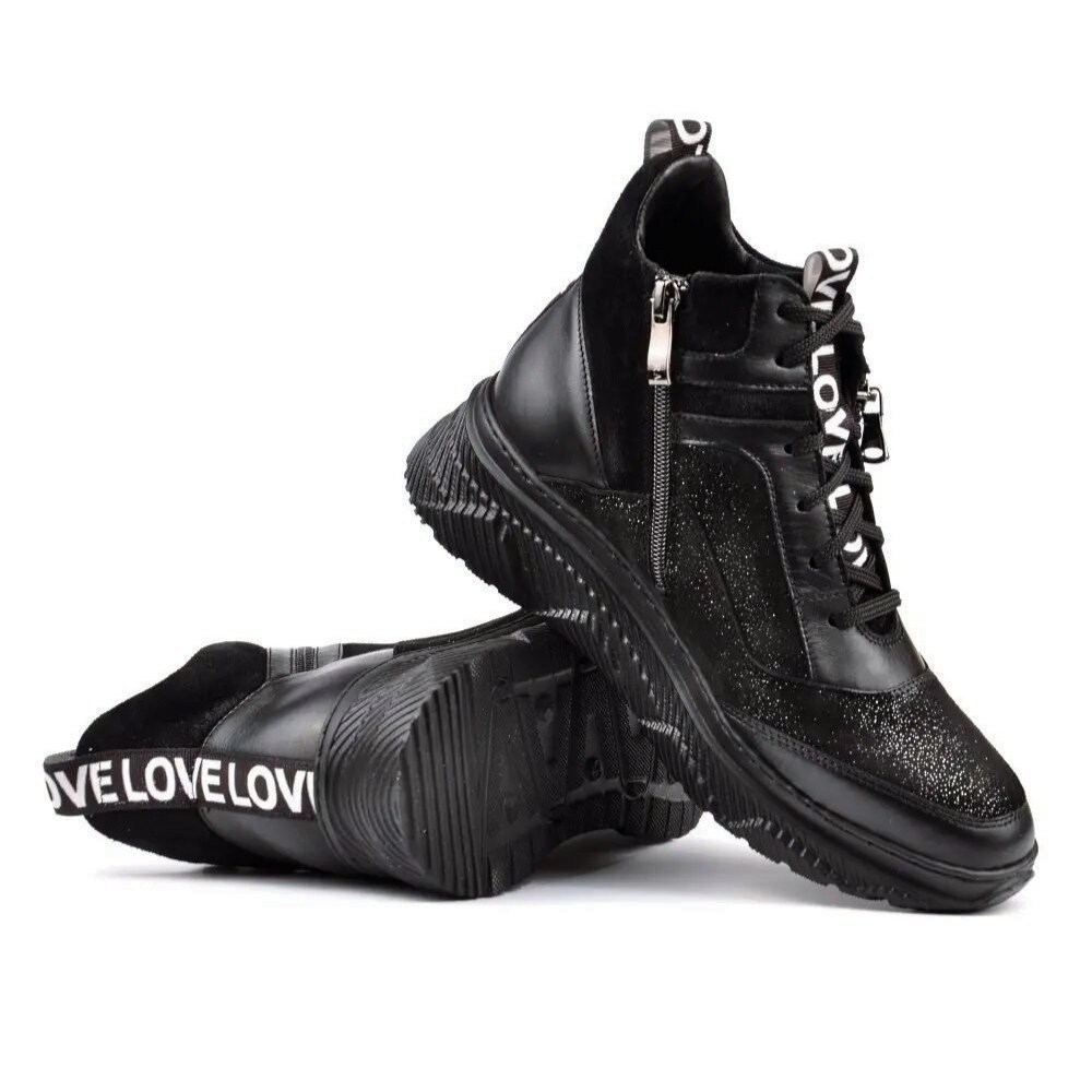 Женские черные ботинки демисезонные BADURA (Польша) модель 5135