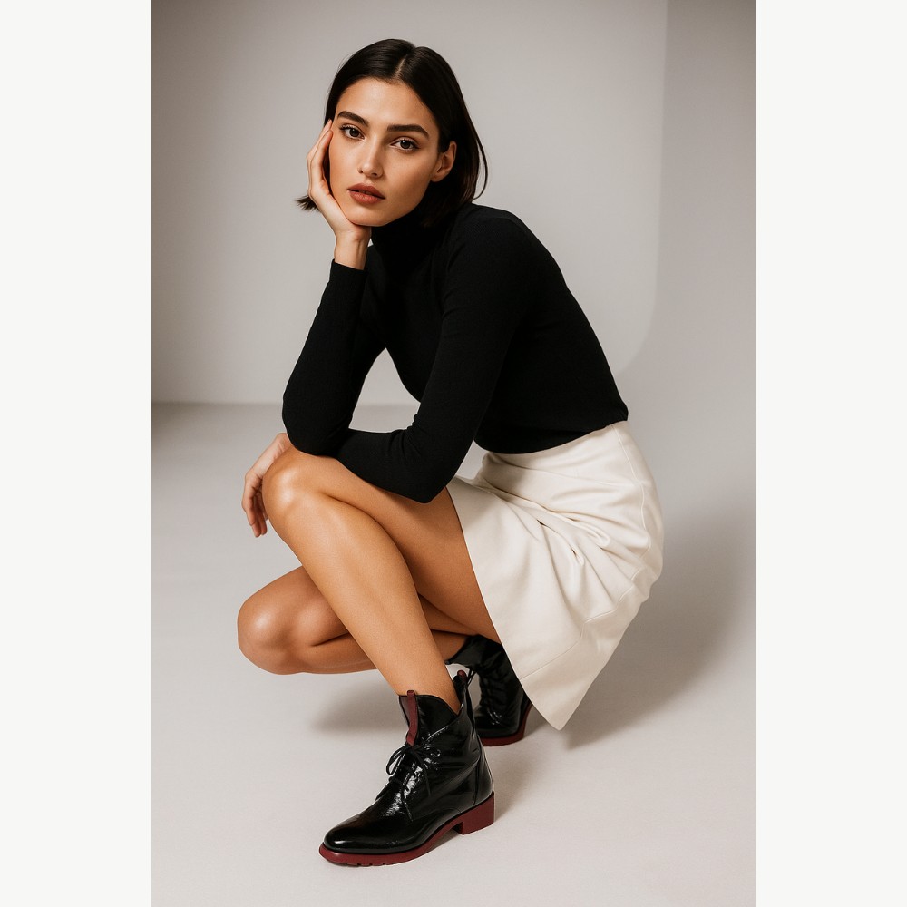 Жіночі чорні ботильйони демісезонні Flisalla (Польща) модель 5139