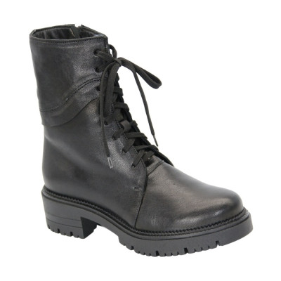 Женские стильные черные демисезонные ботинки Solo Femme 10505-02-m37-52-00 5141 из натруальной кожи со скидкой по акции от польской фабрики