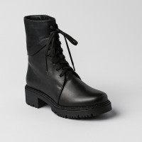 Женские стильные черные демисезонные ботинки Solo Femme 10505-02-m37-52-00 5141 из натруальной кожи со скидкой по акции от польской фабрики