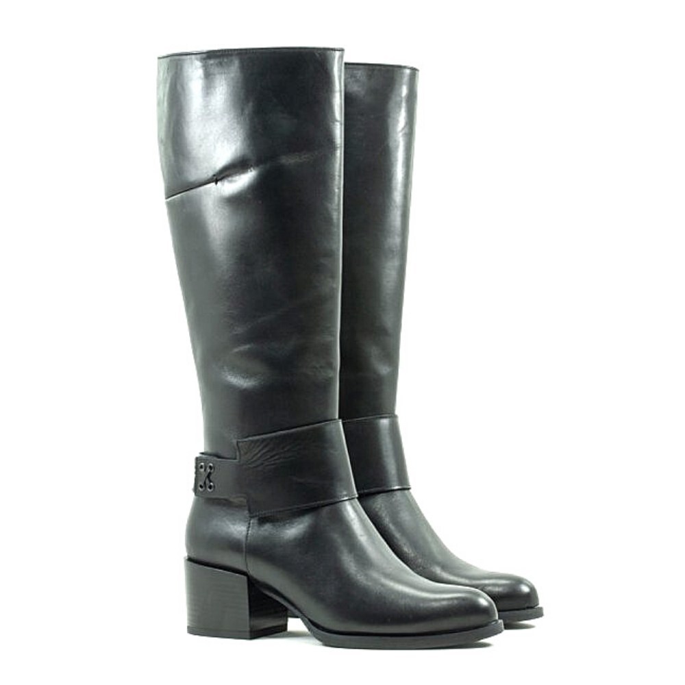 Жіночі чорні чоботи демісезонні Szydlowski (Польща) модель 5150