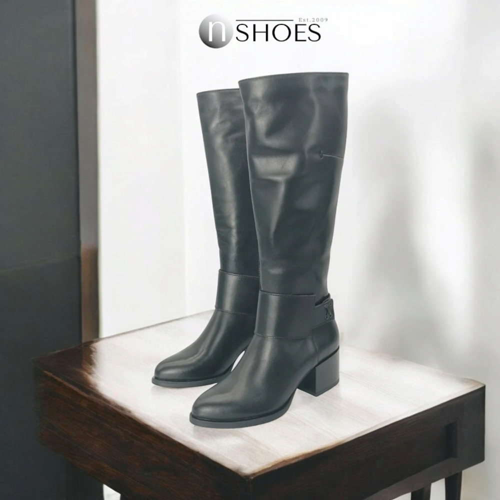 Жіночі чорні чоботи демісезонні Szydlowski (Польща) модель 5150