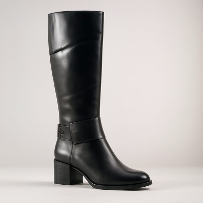Жіночі класичні чорні чоботи демісезонні на підборах Szydlowski 2520-cp-1 5150 з натуральної шкіри 38 і 39 розмір зі знижкою від польської фабрики