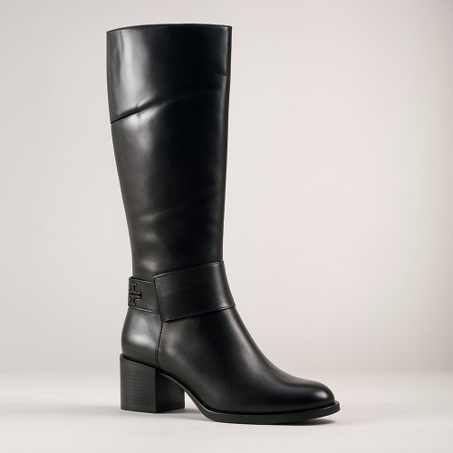 Жіночі класичні чорні чоботи демісезонні на підборах Szydlowski 2520-cp-1 5150 з натуральної шкіри 38 і 39 розмір зі знижкою від польської фабрики