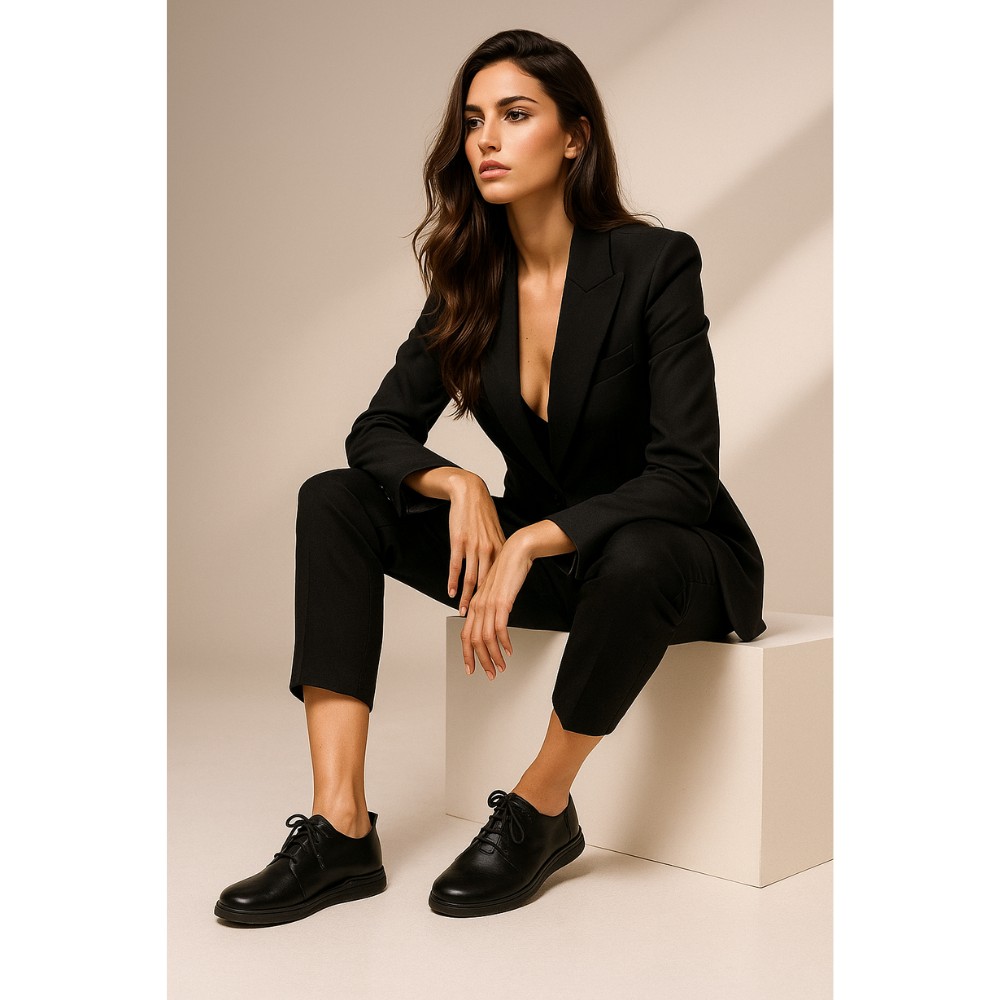 Жіночі чорні туфлі комфорт Lesta (Польща) модель 5152