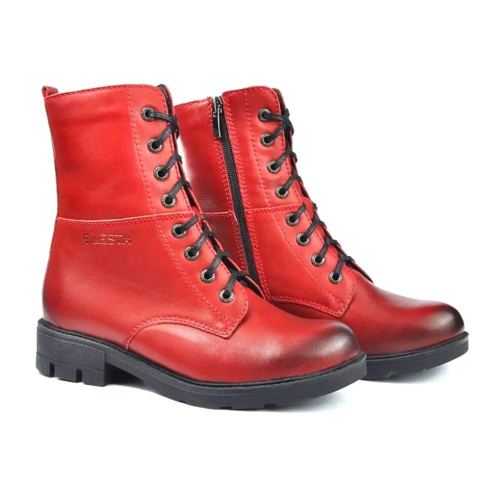 Женские бордовые демисезонные ботинки Lesta 191-6477-6-5148 5153