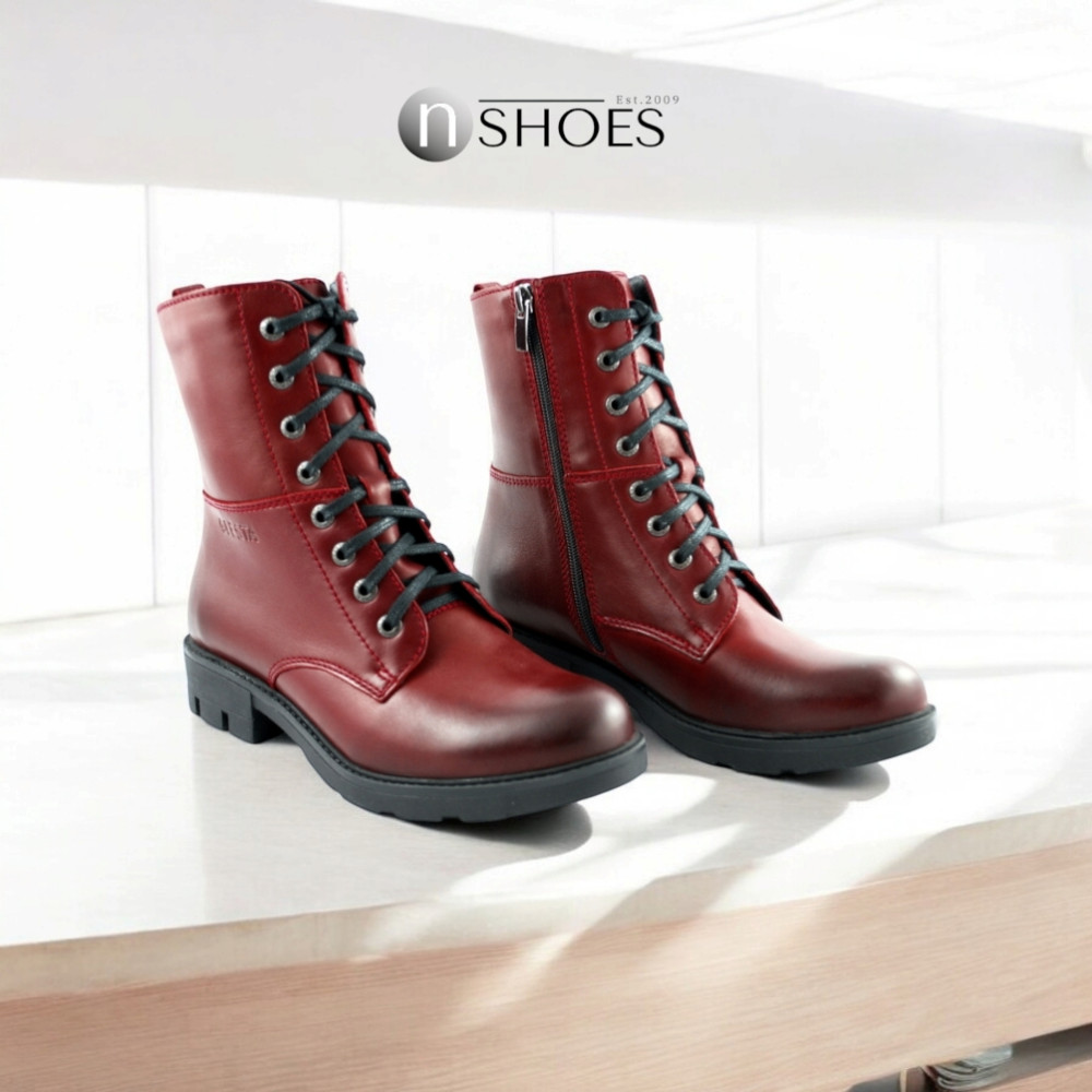 Женские бордовые демисезонные ботинки Lesta 191-6477-6-5148 5153