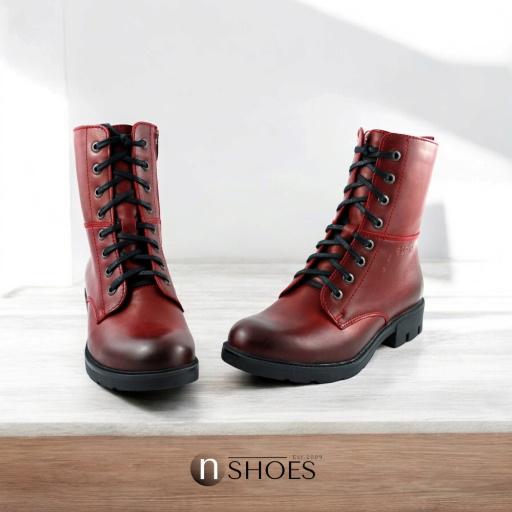 Женские бордовые демисезонные ботинки Lesta 191-6477-6-5148 5153
